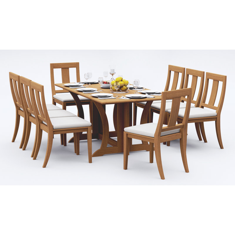 Osborne 8 - Person Teak Wood Patio Dining Set with