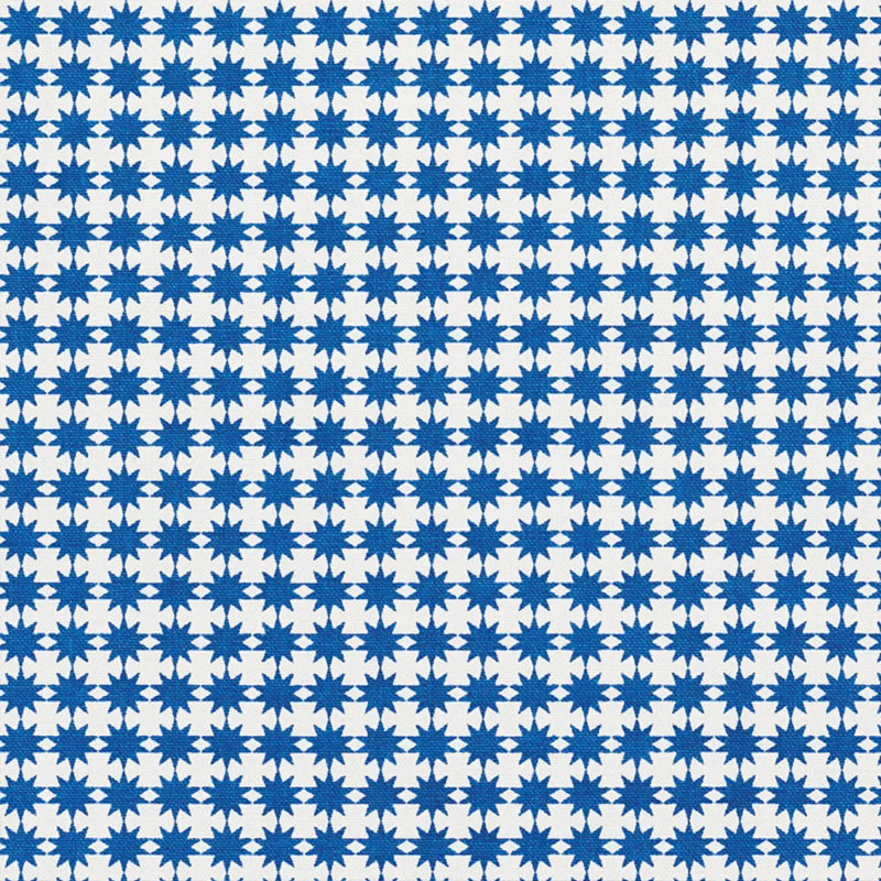 Schumacher x Studio Bon Stella Fabric, Blue
