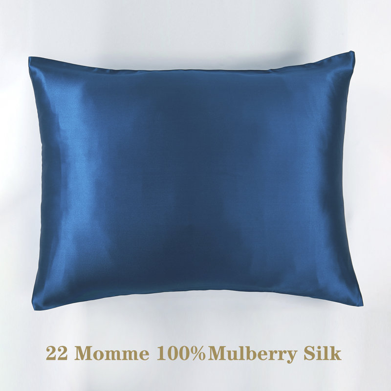 Silk Hand Woven Pillow Case, Mystic Blue, Twin Pillowcase