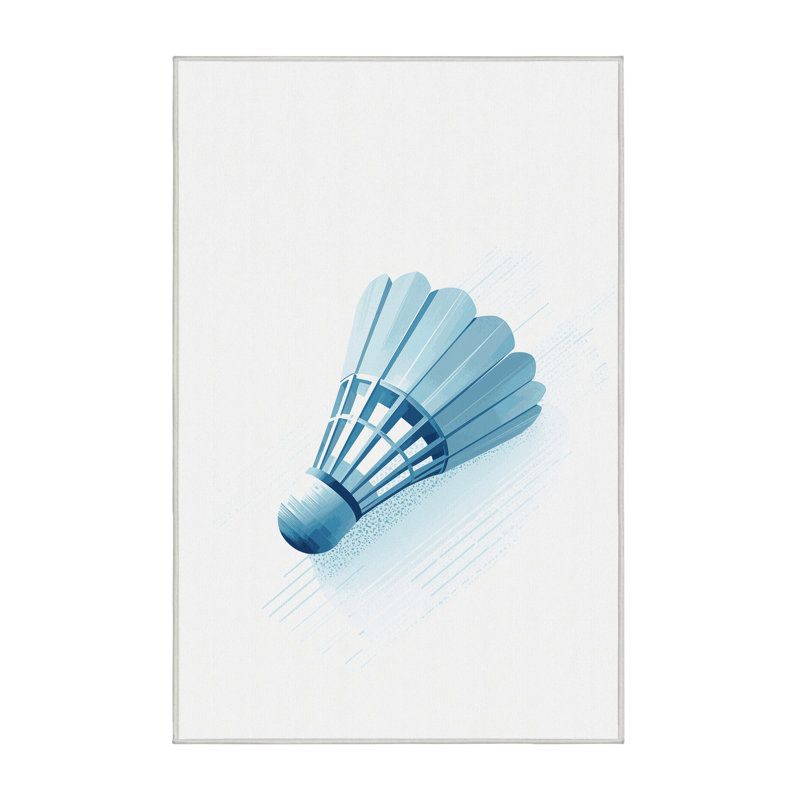 Tapis bleu à volants Paxton Badminton, 5x7