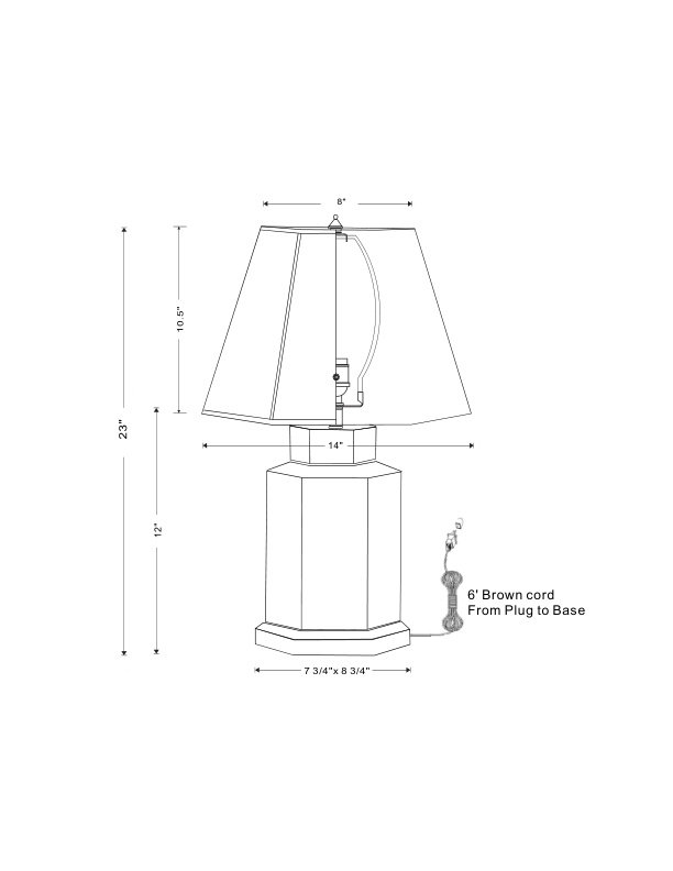 Lampe de table bleue / blanche 23 "Canton