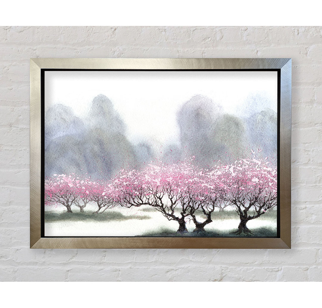 Pink Blossom Dusk - Einzelner Bilderrahmen Kunstdrucke