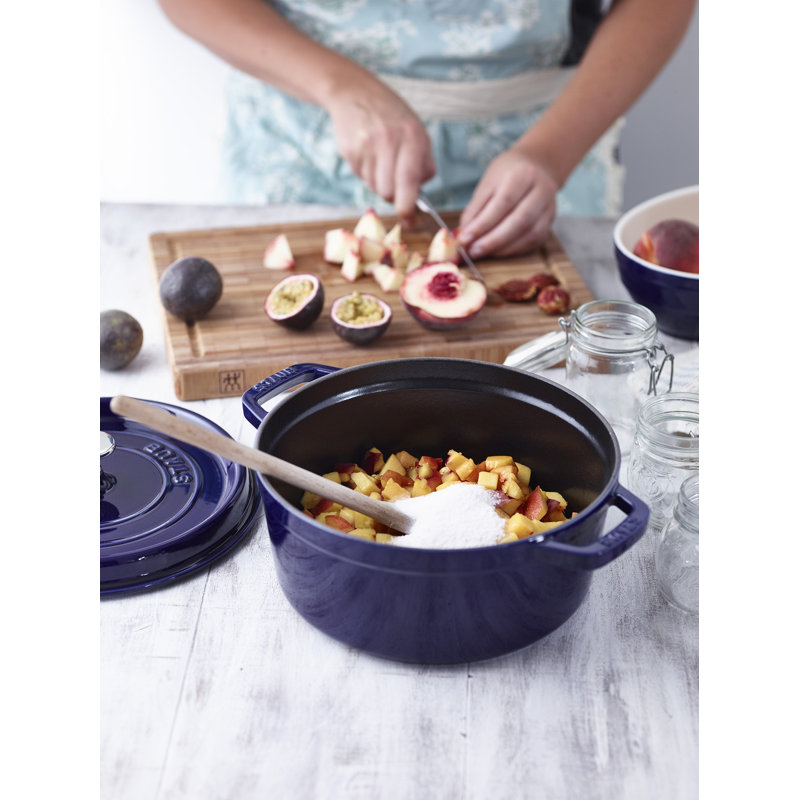 La Cocotte Cast Iron Round Cocotte, 4 quarts, Dark Blue