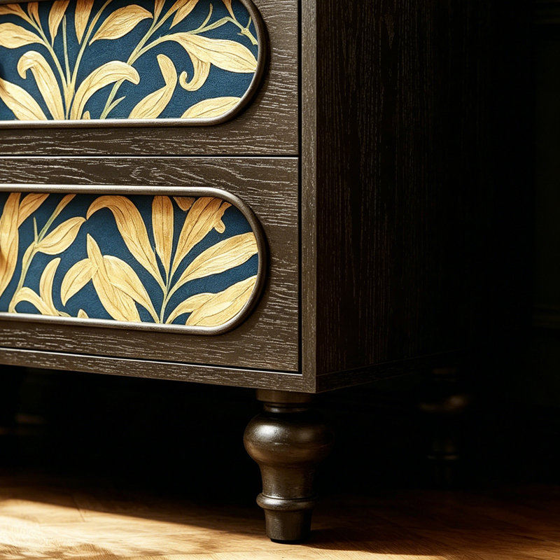 Armoire de rangement style français en bois massif à 5 tiroirs
