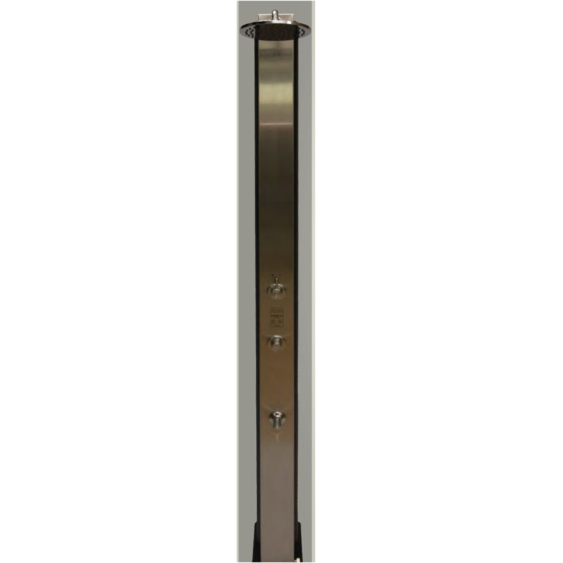 Aleesa Solar Powered Stainless Steel Wall Mounted Outdoor Shower and Footwash Spout