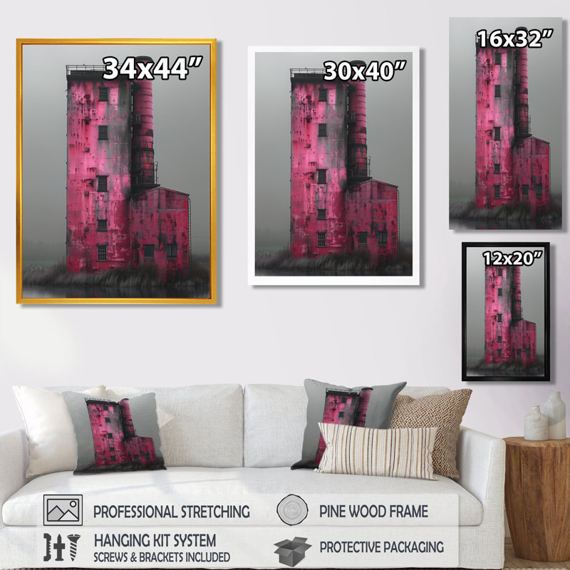 Photo de moulin rose rose, H 12 po x l 20 po, Cadre simple noir, bois massif