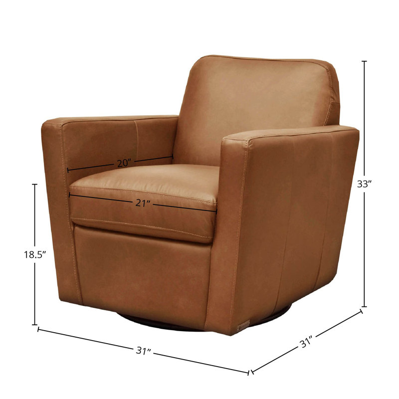 Fauteuil club pivotant en cuir Monty
