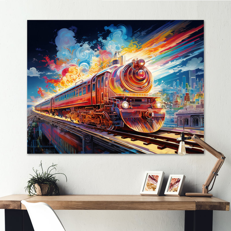 " Abstract Background Train ", Wrapped Canvas, 30" H x 40" W x 1.5" D