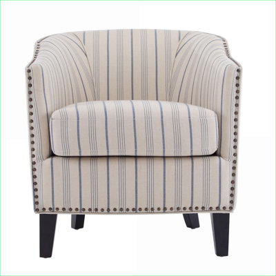 Fauteuil d'appoint rembourré à rayures, siège simple confortable pour adultes, pour le salon, la chambre à coucher