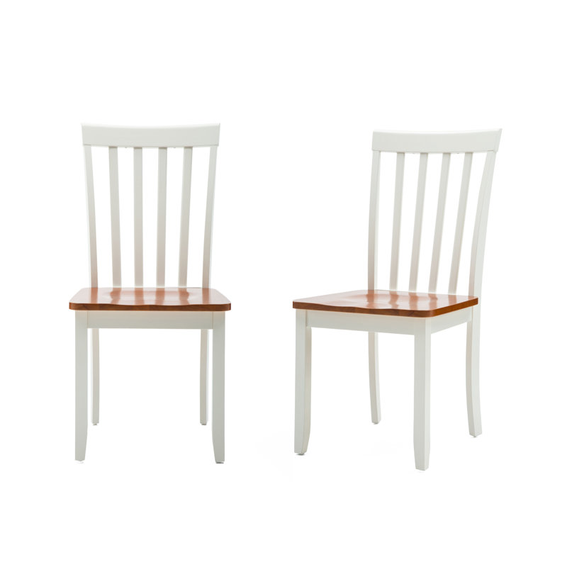 Raffe 18'' H Solid Wood Side Chair, Cream/Honey Oak