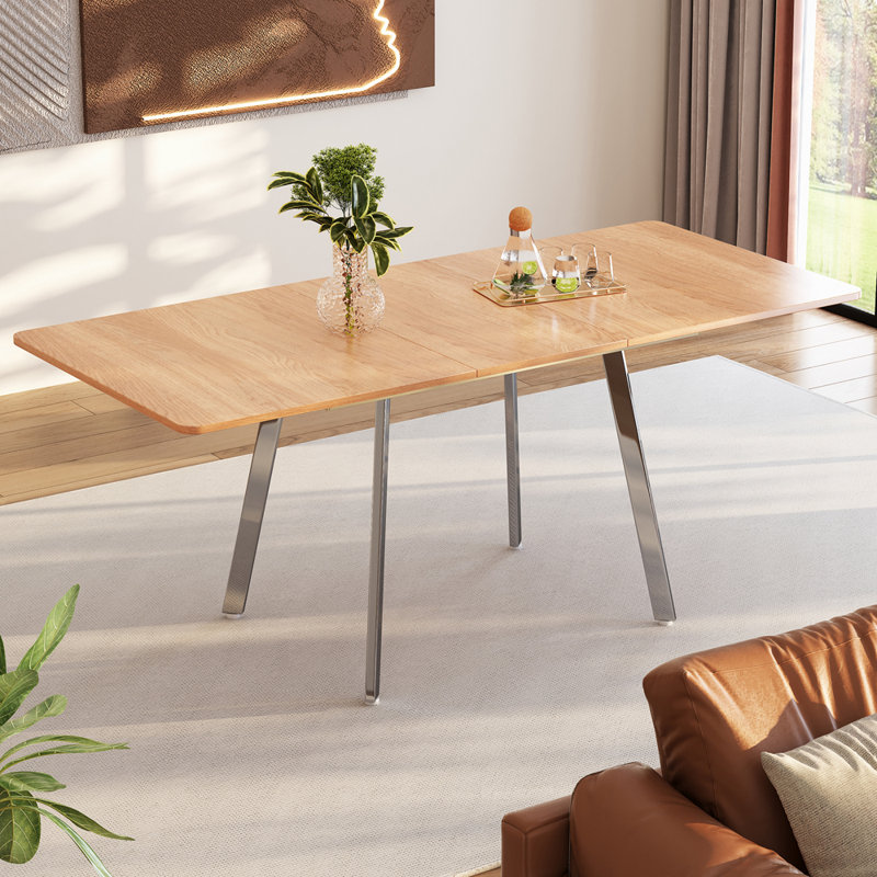 Asyiah Extendable Metal Base Dining Table