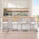 Ambrine Low Back Boucle Upholstered Counter/Bar Stool with Rattan Back and Steel Sled Frame