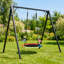 Structure de balançoire robuste en métal Funseek, support noir pour balançoire extérieure, capacité de 200 kg (440 lb), pour enfants et adultes.