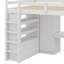 Lit mezzanine double en bois avec garde-robe, bureau, tablettes de rangement et tiroirs intégrés-1730141892