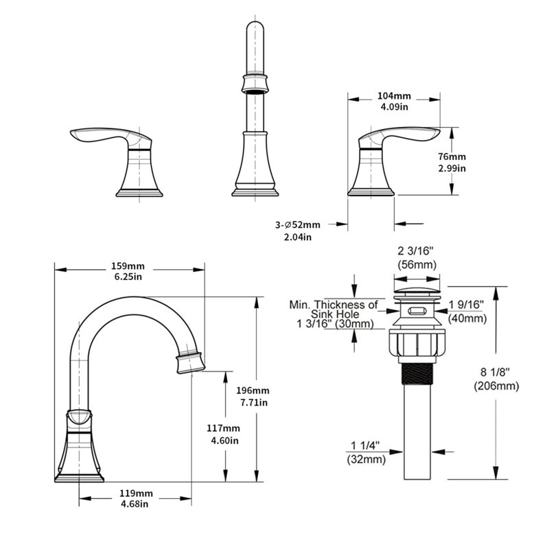 2-Handle 8 Inch Widespread Bathroom Sink Faucet ?Oil-Rubbed Bronze Lavatory Faucet 3 Hole 360° Swivel Spout Vanity Sink Basin Faucets With Pop Up Drain Assembly And Cupc Water Supply Hoses