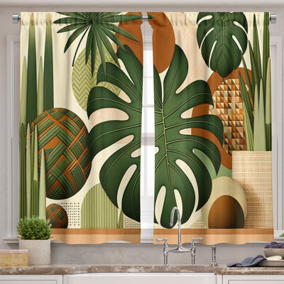Floral Tailored Kitchen Curtain