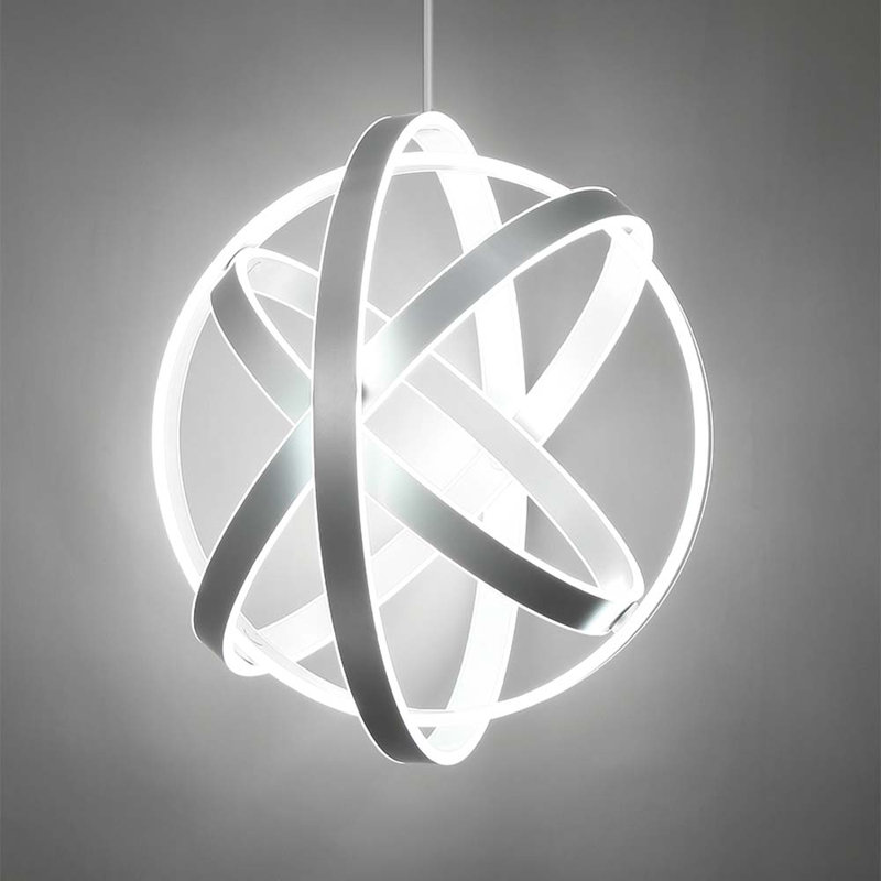 Kinetic 1-Light Globe Chandelier, 28" H x 28" W x 28" D, Titanium
