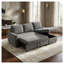 Canapé-lit convertible moderne en forme de L de 212 cm avec méridienne de rangement, canapé d'angle en tissu flanelle gris foncé pour salon