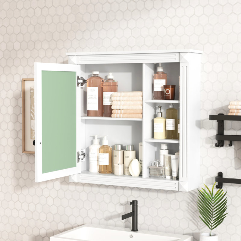 Armoire de salle de bain à fixation murale en blanc - Option de rangement moderne et spacieuse blanche, avec options polyvalentes