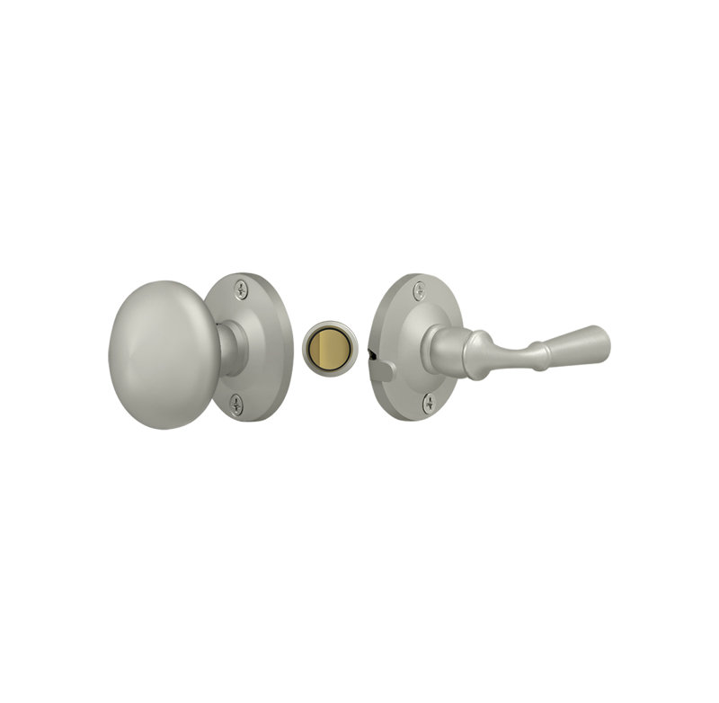 Deltana SDL980U19 Storm Door Latch, Round, Tubular Lock in Paint Black, Brushed Nickel