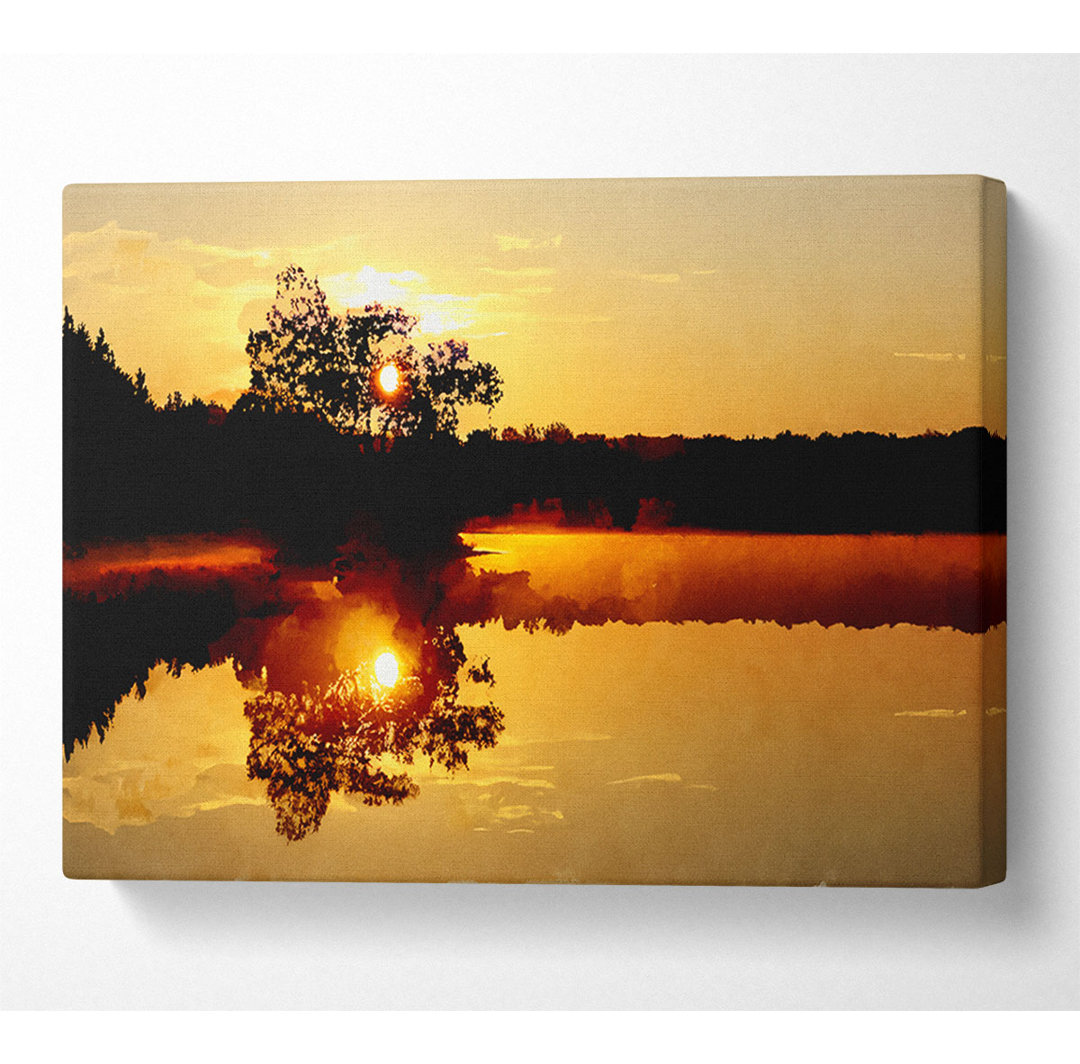 Reflections Of The Sunset Tree - Kunstdrucke auf Leinwand - Wrapped Canvas