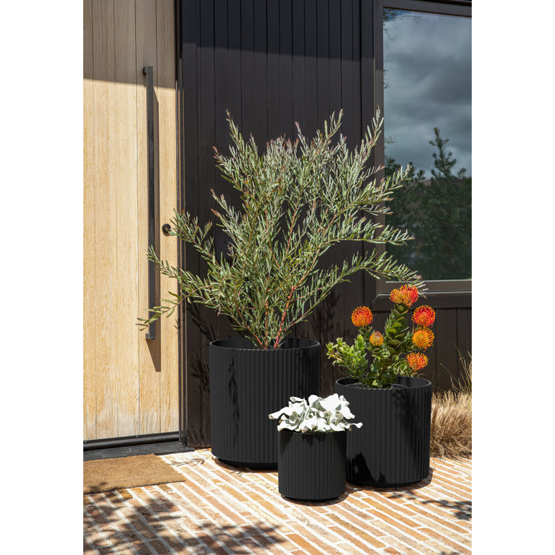 Demi Series Round Planter Set of 3, Black
