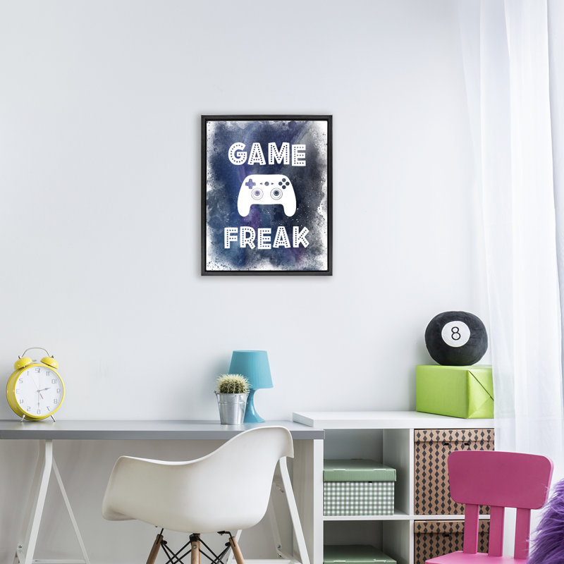 Game Freak Splash Floating Frame, design by Marcus Prime, Jet Black Floater Frame, 21" H x 17" W