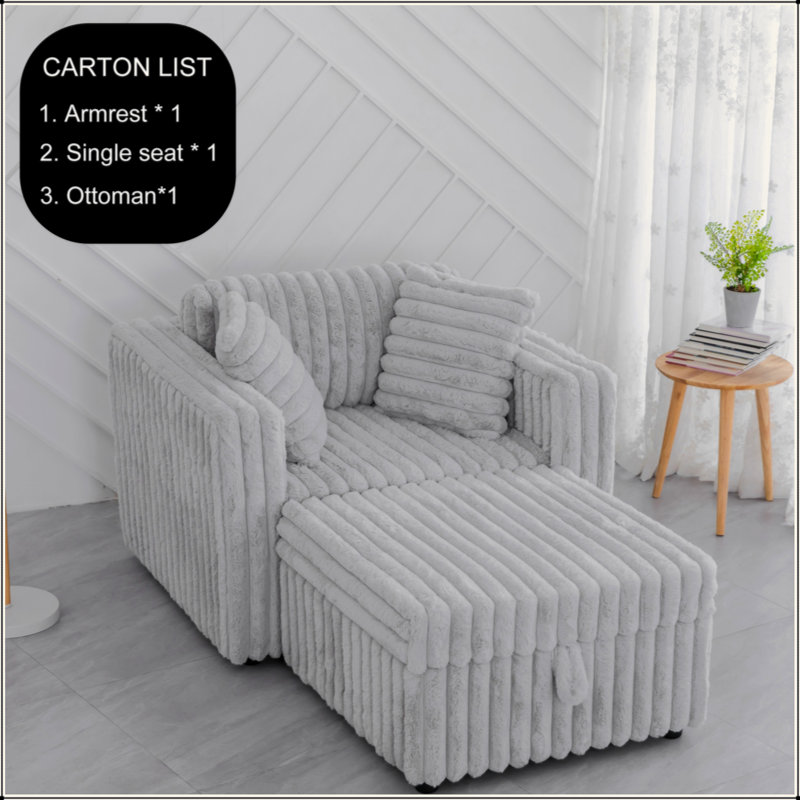 Canapé simple modulaire de 44,9 po - très confortable et élégant. S'agence au repose-pieds de 30,7 po avec relevage hydraulique. Idéal pour la chambre à coucher et le salon