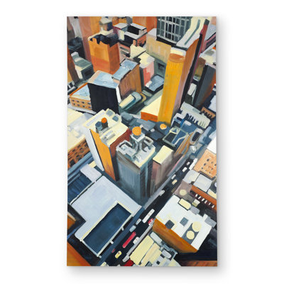 High Top View of Buildings Rug | Industrial Outdoor Decor