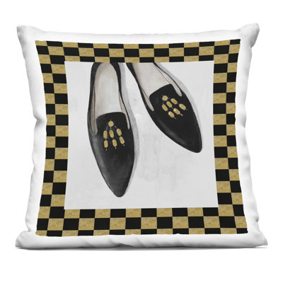 Coussin décoratif Glam Black Flats, imprimé par Lorenzo Collective, 18 x 7 x 18