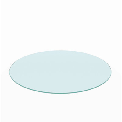 Plateau de table rond rond en verre trempé transparent de 1/4 po d'épaisseur à bord plat poli, table basse, table basse moderne