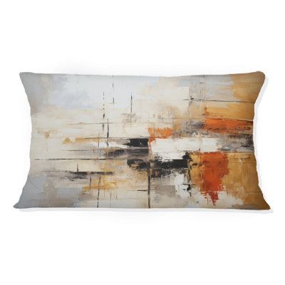 Coussin décoratif orange avec impressions abstraites fractales - fractales