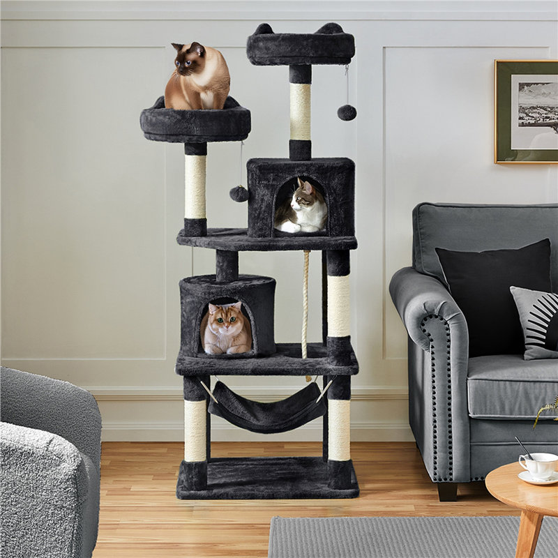 158cm H Multi Level Cat Tree, Black