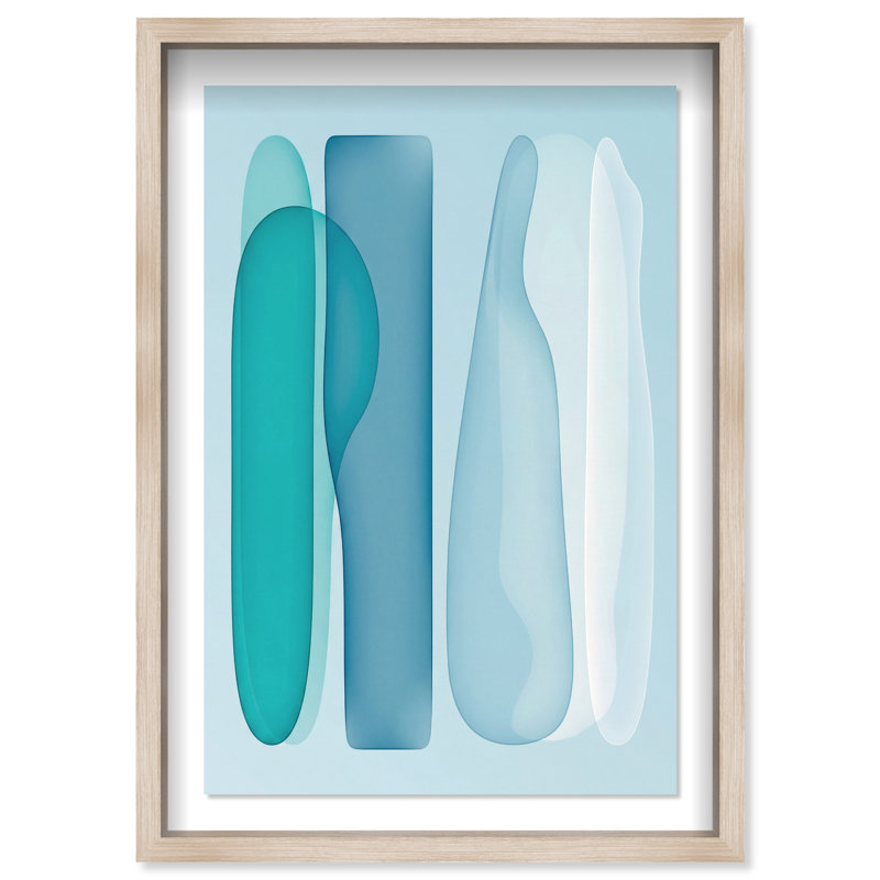 Glacier Fragments Print by Oliver Gal, 16.5"H x 11.5"W, Natural Oak Shadowbox