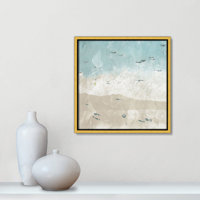 «Lay Out On The Beach II» par Milli Villa, H 13,5 po x l 13,5 po, Doré