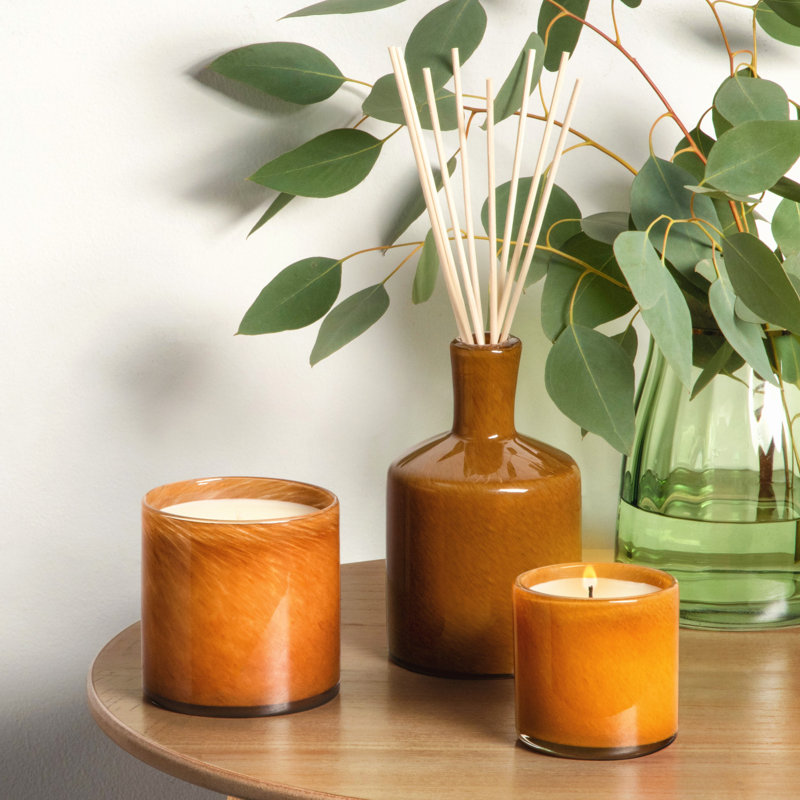 Amber Black Vanilla Scented Jar Candle, 3" H x 3" W x 3" D
