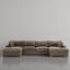 Canapé modulaire réversible 5 pièces rembourré en flanelle de fourrure de lapin brun clair avec repose-pieds 5 pièces-1969257074-1969257076-1969257078