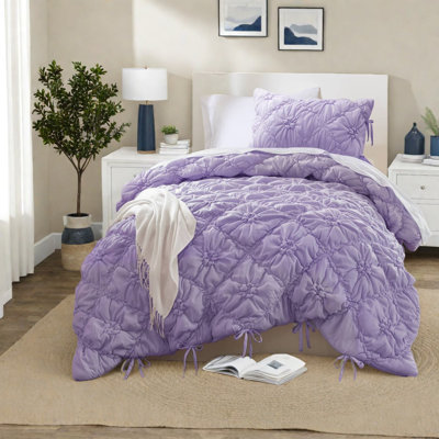 Cozy Twin Bedding Set, Microfiber Fabric, Shabby Chic Style, All-season Comfort