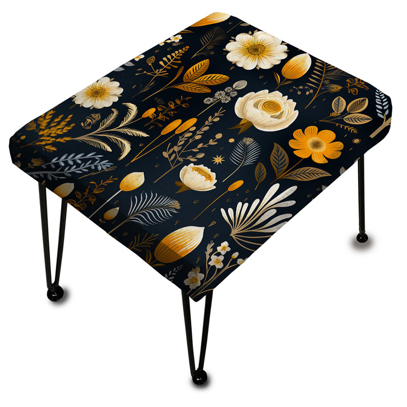 Aelber - Floral Rectangle Ottoman