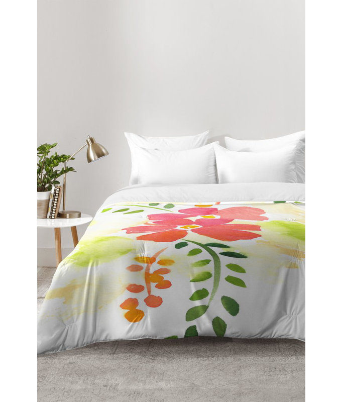 Laura Trevey Modern & Contemporary Polyester Floral Comforter, Twin XL Comforter + 1 Standard Sham