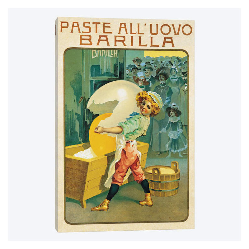 « barilla pâtes », impression sur toile, H 18 po x l 12 po x P 1,5 po