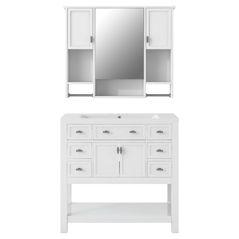 Armoire de salle de bain Tenara, Blanc