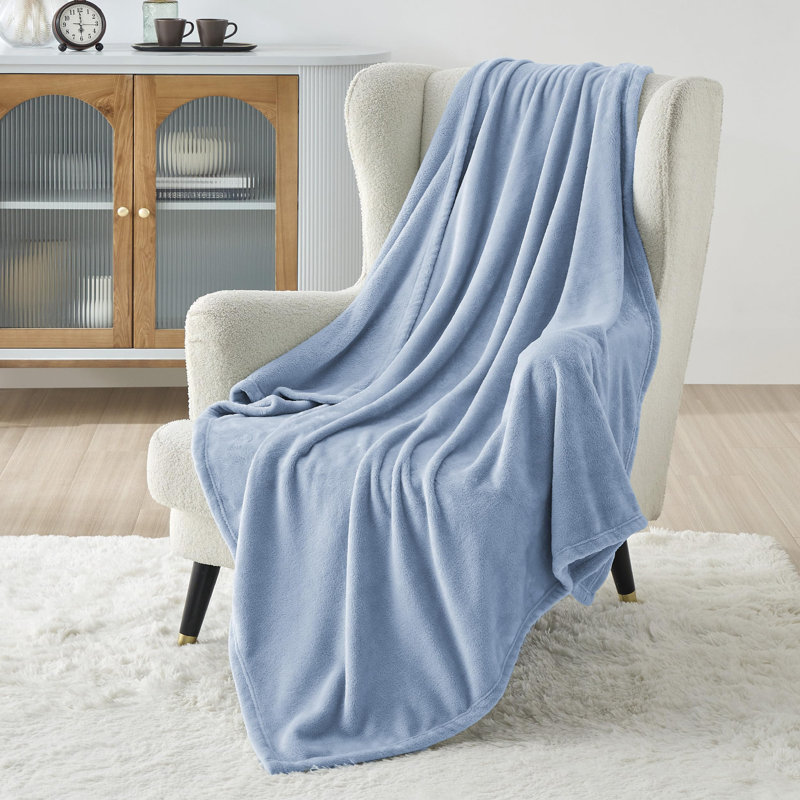 Couverture polaire Cozy Winter Collection 300GSM pour canapé, canapé, lit, L 50 po x L 70 po, Bleu clair