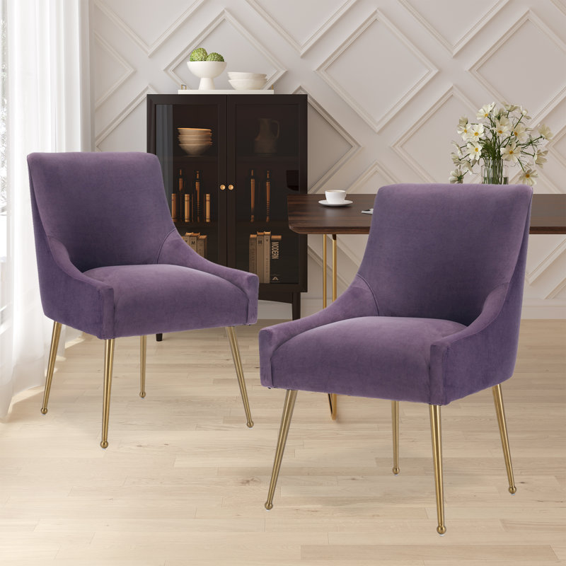 Chaise d'appoint en velours Magallanes, Mauve