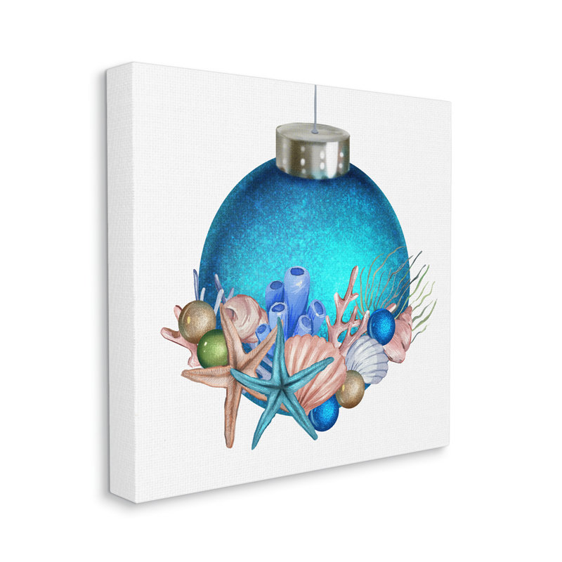 «Nautical Sea Life», ornement sur toile, H 17 po x l 17 po x P 1,5 po