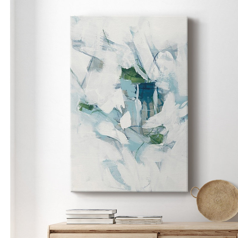 Toile tendue avec châssis Premium Ice Cavern III - prête à être accrochée, H 18 po x l 12 po x P 1 po