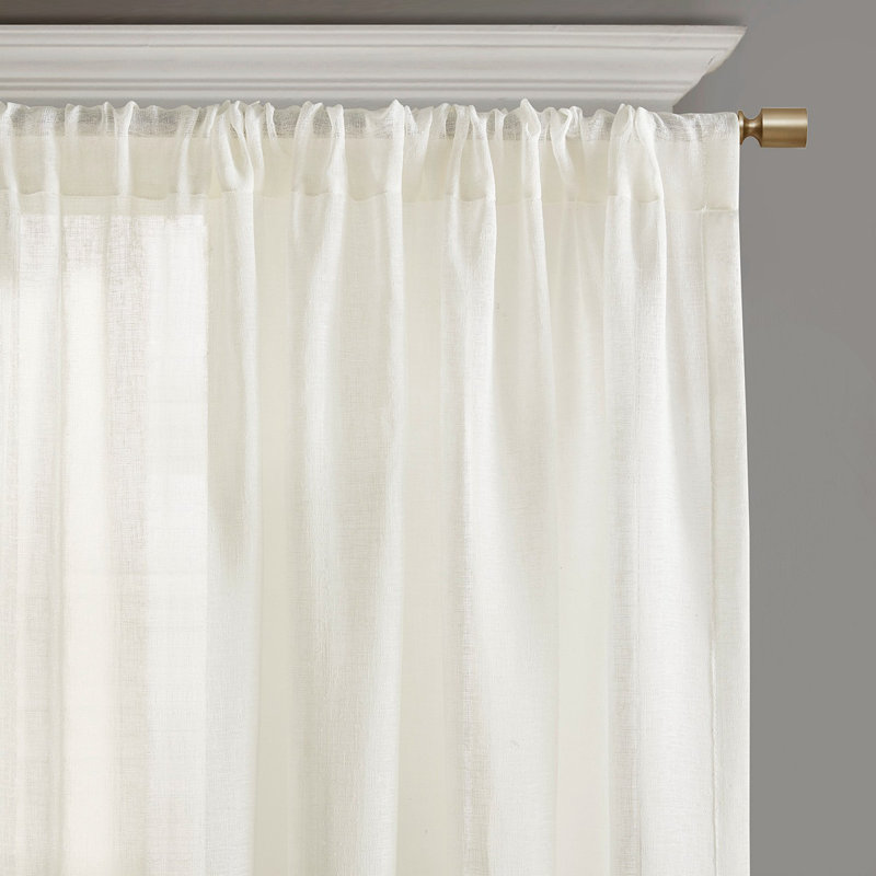 Embroidery Curtain Panel (Only 1 Pc Panel), White, 52.03" W x 84.03" L