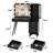 Fluted Vanity Desk With LED Mirror, 5 Drawers & RGB Glass Cabinet & Charging-698502454