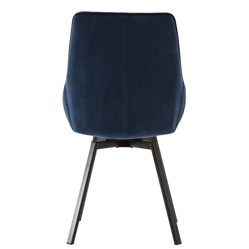 Kailyn Swivel Velvet Dining Chair with Steel Legs, Blue