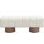 Banc de salle à manger en tissu chenille beige, poids 300 lb, sans assemblage, idéal pour la chambre à coucher, le vestibule et l'espace, pieds au sol